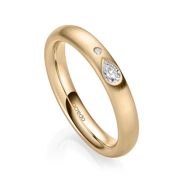 klassieke trouwring in roségoud 14 kt. met in totaal 0,108 ct. Briljant tw,vs tw/si van acredo