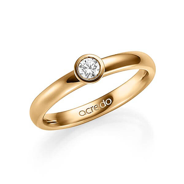 klassieke trouwring in roségoud 14 kt. met in totaal 0,15 ct. Briljanten tw/si van acredo - A-1348-4