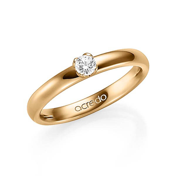 klassieke trouwring in roségoud 14 kt. met in totaal 0,15 ct. Briljanten tw/si van acredo - A-1351-4