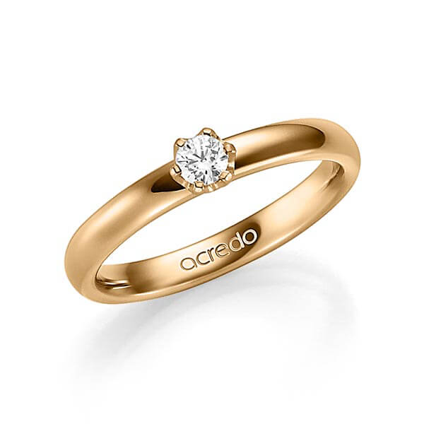 klassieke trouwring in roségoud 14 kt. met in totaal 0,15 ct. Briljanten tw/si van acredo - A-1352-4