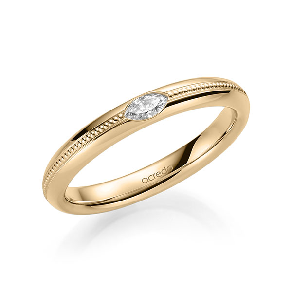 Klassieke trouwring in roségoud 14 kt. met in totaal 0,1 ct. tw,vs van acredo