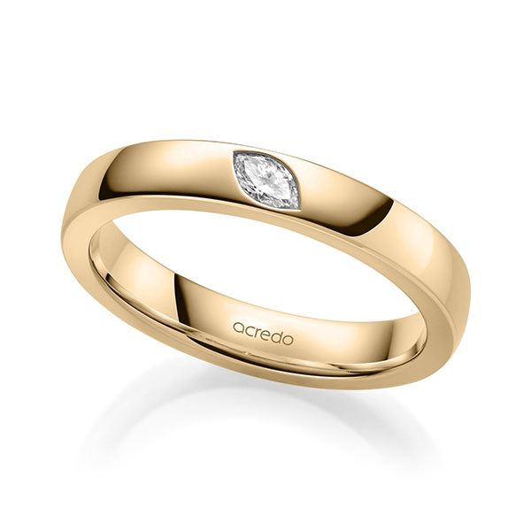 klassieke trouwring in roségoud 14 kt. met in totaal 0,1 ct. tw,vs van acredo