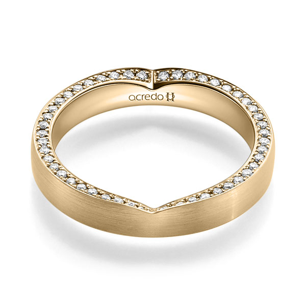 Klassieke trouwring in roségoud 14 kt. met in totaal 0,24 ct. Briljant tw/si van acredo