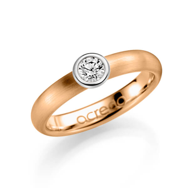 klassieke trouwring in roségoud 14 kt. met in totaal 0,25 ct. Briljanten tw/si van acredo - A-1129-5 klassieke trouwring in roségoud 14 kt. met in totaal 0,25 ct. Briljanten tw/si van acredo - A-1129-5