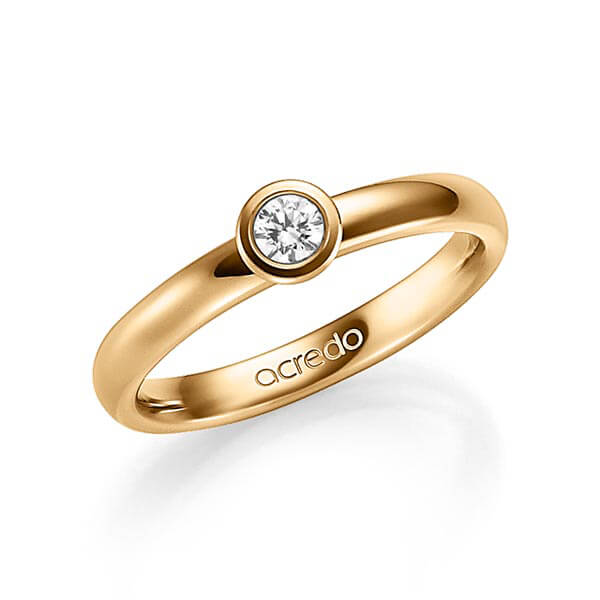 klassieke trouwring in roségoud 14 kt. met in totaal 0,25 ct. Briljanten tw/si van acredo - A-1350-4