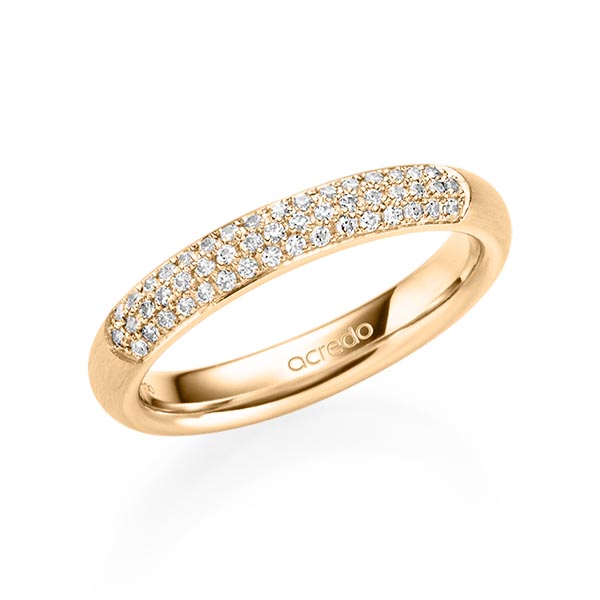 klassieke trouwring in roségoud 14 kt. met in totaal 0,392 ct. Briljant tw/si van acredo