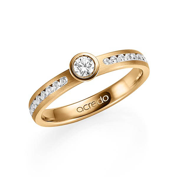 klassieke trouwring in roségoud 14 kt. met in totaal 0,39 ct. Briljant & Briljanten tw/si tw,vs van acredo - A-1344-4
