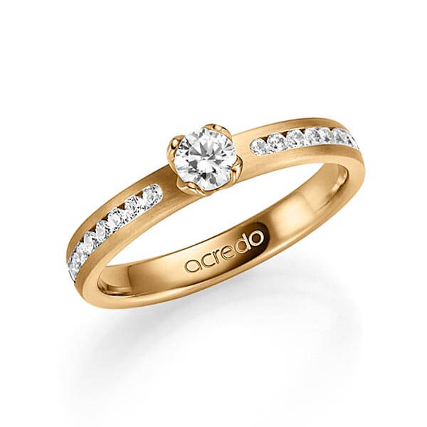 klassieke trouwring in roségoud 14 kt. met in totaal 0,49 ct. Briljant & Briljanten tw/si tw,vs van acredo - A-1337-4