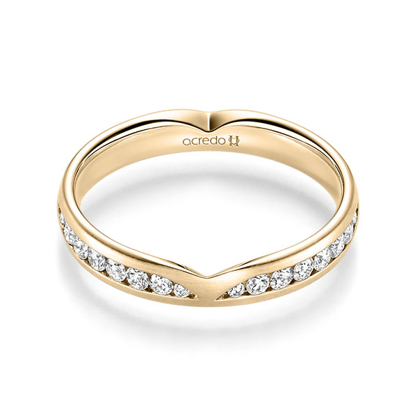 Klassieke trouwring in roségoud 14 kt. met in totaal 0,624 ct. Briljant tw/si van acredo