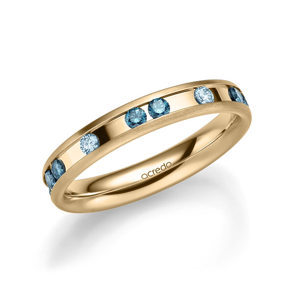 Klassieke trouwring in roségoud 14 kt. met in totaal 0,6 ct. Briljant iceblue oceanblue van acredo - A-2218-4 Klassieke trouwring in roségoud 14 kt. met in totaal 0,6 ct. Briljant iceblue oceanblue van acredo - A-2218-4