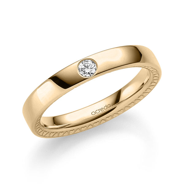 Klassieke trouwring in roségoud 18 kt. met in totaal 0,06 ct. Briljant tw/si van acredo - A-2369-8
