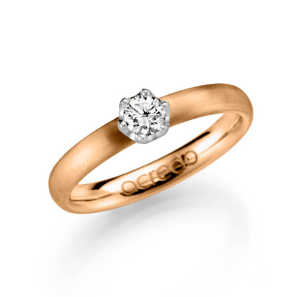 klassieke trouwring in roségoud 18 kt. met in totaal 0,25 ct. Briljanten tw/si van acredo - A-1128-5 klassieke trouwring in roségoud 18 kt. met in totaal 0,25 ct. Briljanten tw/si van acredo - A-1128-5