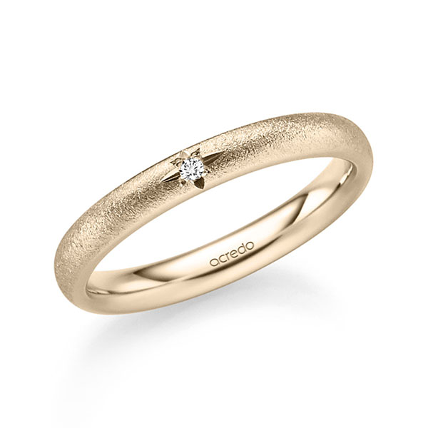 klassieke trouwring in Signature Goud 585 met in totaal 0,015 ct. Briljant tw/si van acredo - S-1344-6
