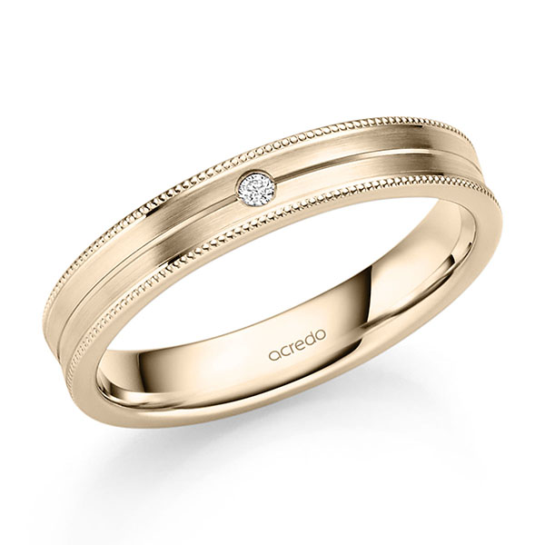 Klassieke trouwring in Signature Goud 585 met in totaal 0,02 ct. Briljant tw/si van acredo