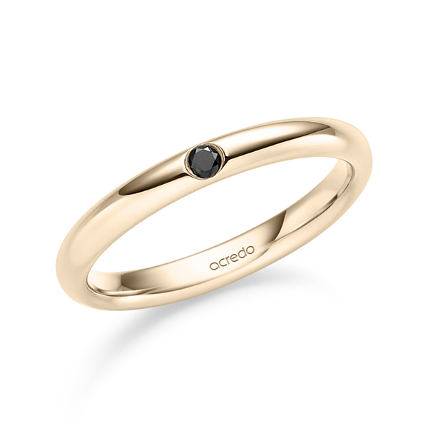 klassieke trouwring in Signature Goud 585 met in totaal 0,04 ct. Briljant Zwart van acredo
