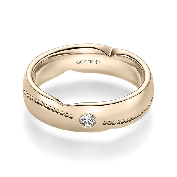 Klassieke trouwring in Signature Goud 585 met in totaal 0,06 ct. Briljant tw/si van acredo