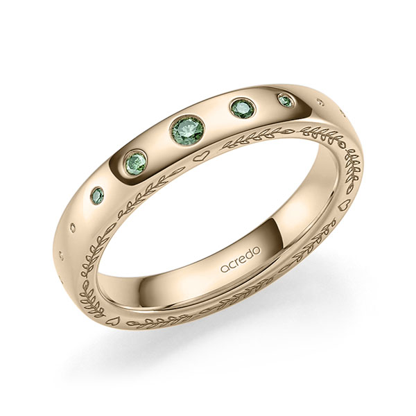 Klassieke trouwring in Signature Goud 585 met in totaal 0,08 ct. Briljant van acredo