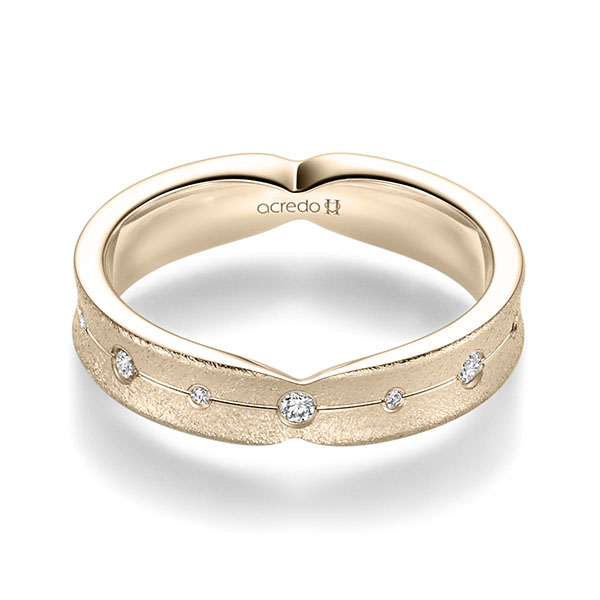 Klassieke trouwring in Signature Goud 585 met in totaal 0,175 ct. Briljant tw/si van acredo