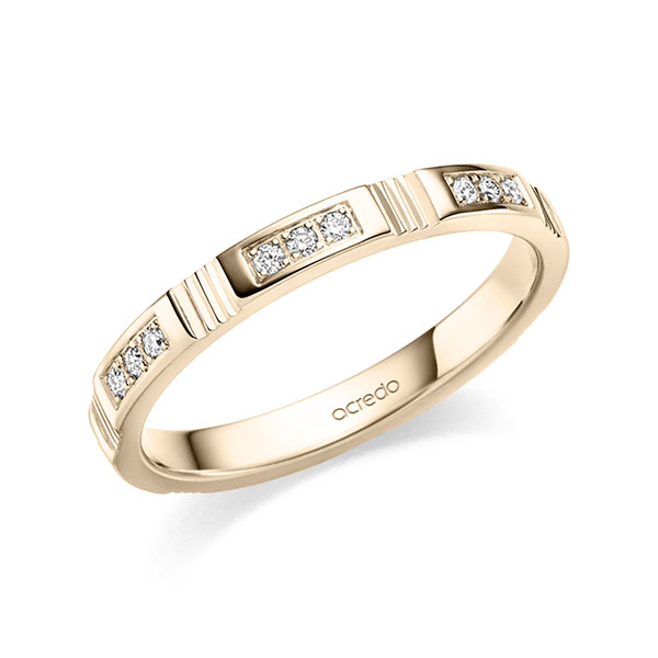 Klassieke trouwring in Signature Goud 585 met in totaal 0,21 ct. Briljant tw/si van acredo