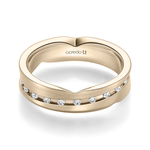Klassieke trouwring in Signature Goud 585 met in totaal 0,315 ct. Briljant tw/si van acredo Klassieke trouwring in Signature Goud 585 met in totaal 0,315 ct. Briljant tw/si van acredo