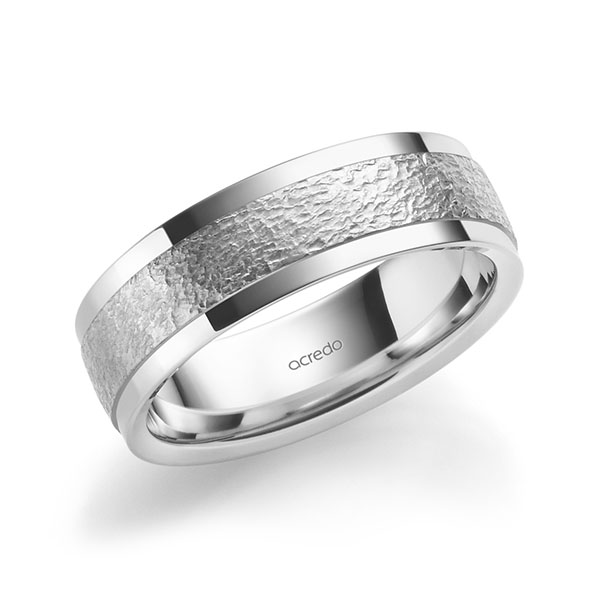 Klassieke trouwring in witgoud 14 kt. , crushed van acredo - A-2054-10 Klassieke trouwring in witgoud 14 kt. , crushed van acredo - A-2054-10