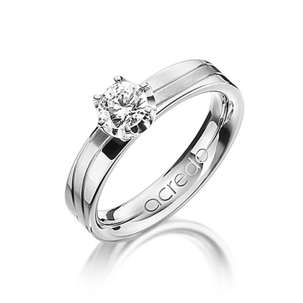 Klassieke trouwring in witgoud 14 kt. met 0,4 ct. Briljanten tw/si van acredo - A-1210-14 Klassieke trouwring in witgoud 14 kt. met 0,4 ct. Briljanten tw/si van acredo - A-1210-14