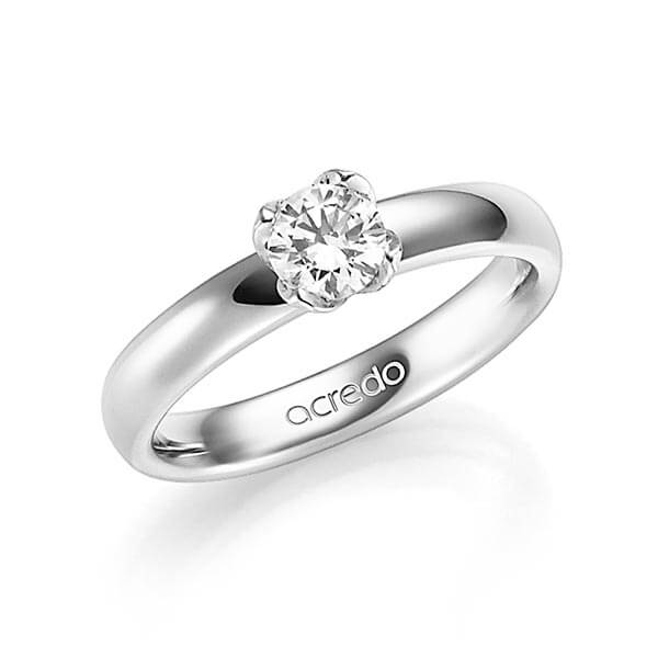 klassieke trouwring in witgoud 14 kt. met 0,5 ct. Briljanten tw,vs van acredo - A-1356-1