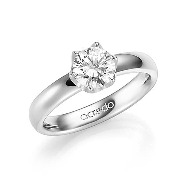 klassieke trouwring in witgoud 14 kt. met 1 ct. Briljanten tw,vs van acredo - A-1359-1