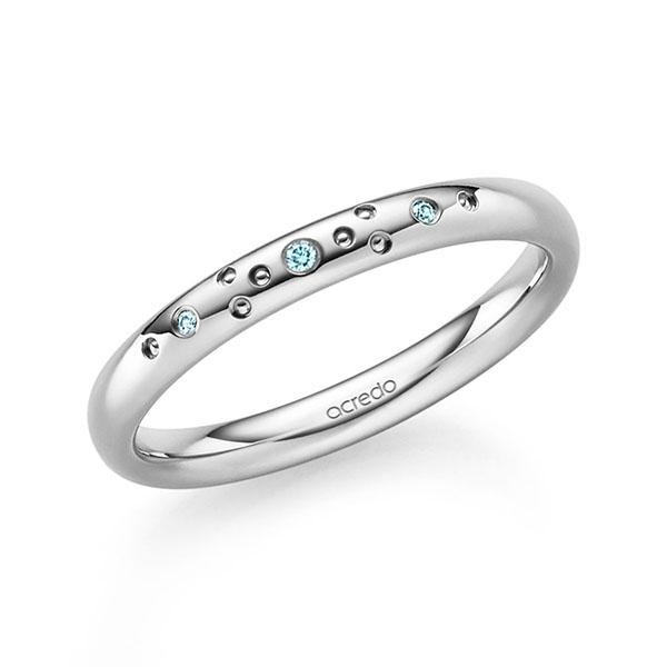 klassieke trouwring in witgoud 14 kt. met in totaal 0,02 ct. Briljant iceblue van acredo