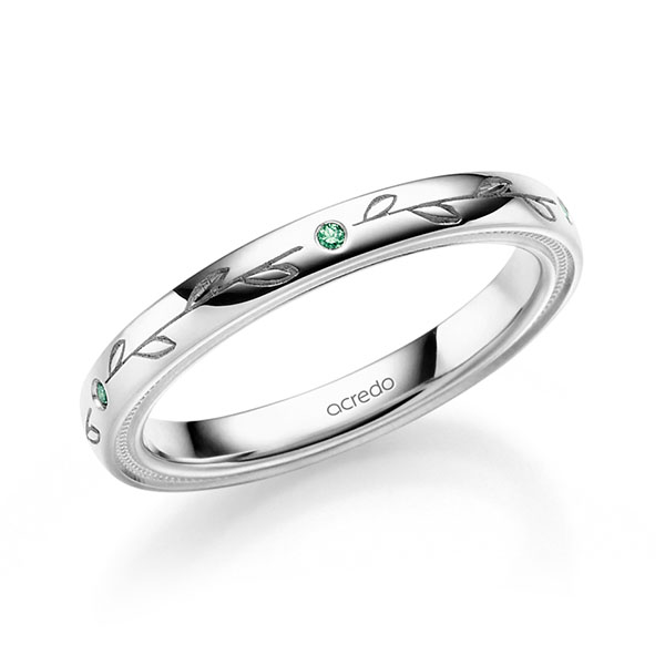 Klassieke trouwring in witgoud 14 kt. met in totaal 0,04 ct. Briljant van acredo