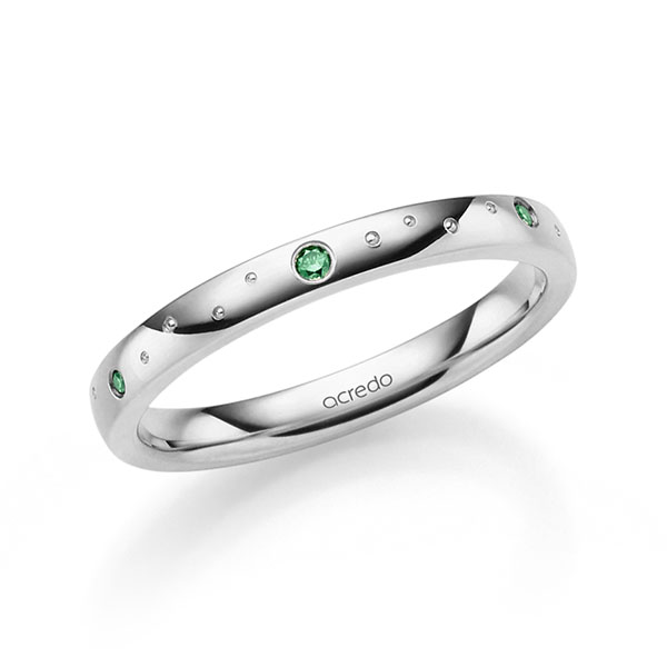 klassieke trouwring in witgoud 14 kt. met in totaal 0,056 ct. Briljant van acredo