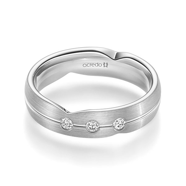Klassieke trouwring in witgoud 14 kt. met in totaal 0,12 ct. Briljant tw/si van acredo - A-2364-16 Klassieke trouwring in witgoud 14 kt. met in totaal 0,12 ct. Briljant tw/si van acredo - A-2364-16