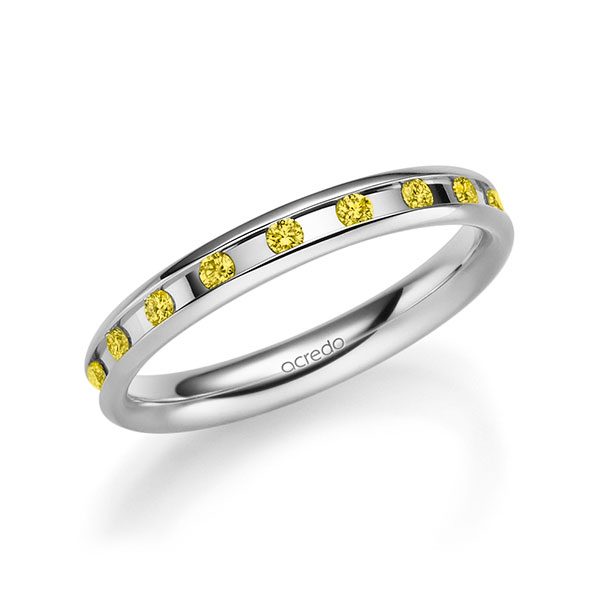 Klassieke trouwring in witgoud 14 kt. met in totaal 0,18 ct. Briljant Geel van acredo - A-2217-10 Klassieke trouwring in witgoud 14 kt. met in totaal 0,18 ct. Briljant Geel van acredo - A-2217-10
