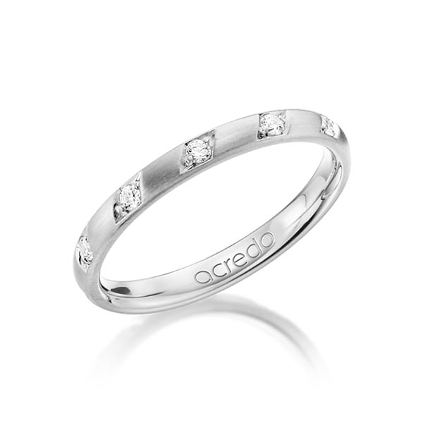klassieke trouwring in witgoud 14 kt. met in totaal 0,22 ct. Briljant tw/si van acredo - A-1284-1 klassieke trouwring in witgoud 14 kt. met in totaal 0,22 ct. Briljant tw/si van acredo - A-1284-1