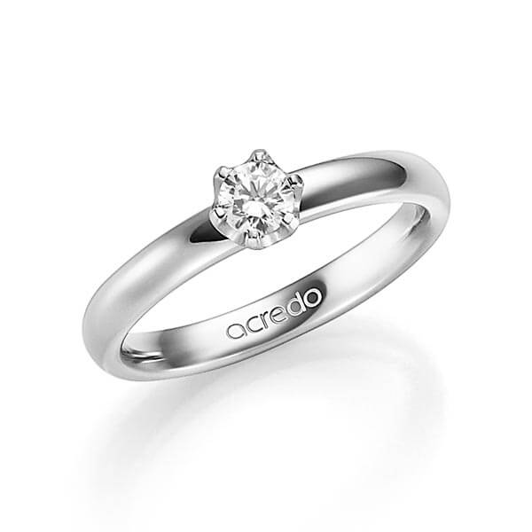 klassieke trouwring in witgoud 14 kt. met in totaal 0,25 ct. Briljanten tw/si van acredo - A-1349-1