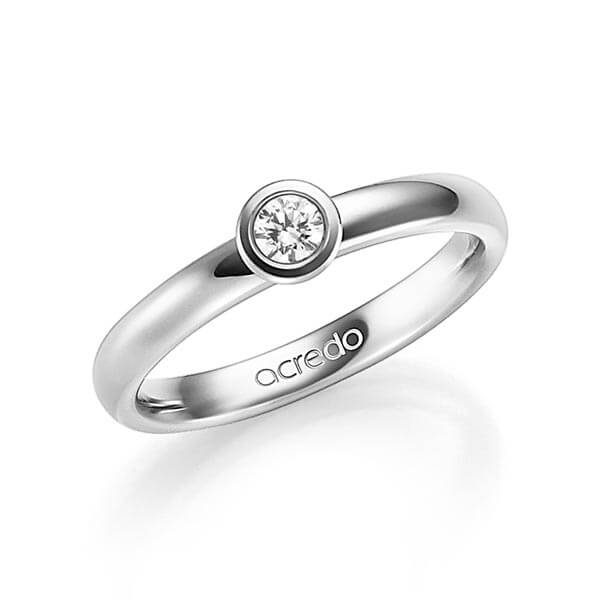 klassieke trouwring in witgoud 14 kt. met in totaal 0,25 ct. Briljanten tw/si van acredo - A-1350-1