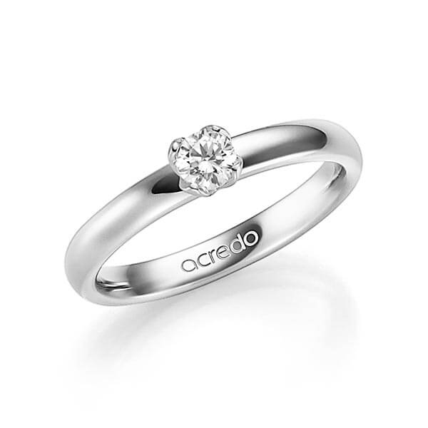 klassieke trouwring in witgoud 14 kt. met in totaal 0,25 ct. Briljanten tw/si van acredo - A-1353-1