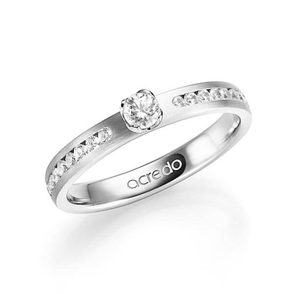 klassieke trouwring in witgoud 14 kt. met in totaal 0,39 ct. Briljanten & Briljant tw,vs tw/si van acredo - A-1336-1
