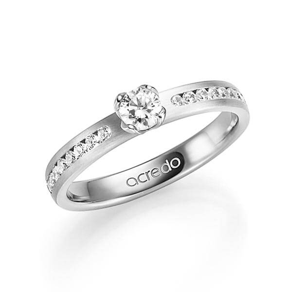 klassieke trouwring in witgoud 14 kt. met in totaal 0,49 ct. Briljant & Briljanten tw/si tw,vs van acredo - A-1337-1