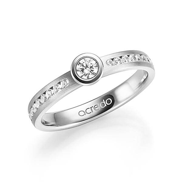 klassieke trouwring in witgoud 14 kt. met in totaal 0,49 ct. Briljanten & Briljant tw,vs tw/si van acredo - A-1345-1