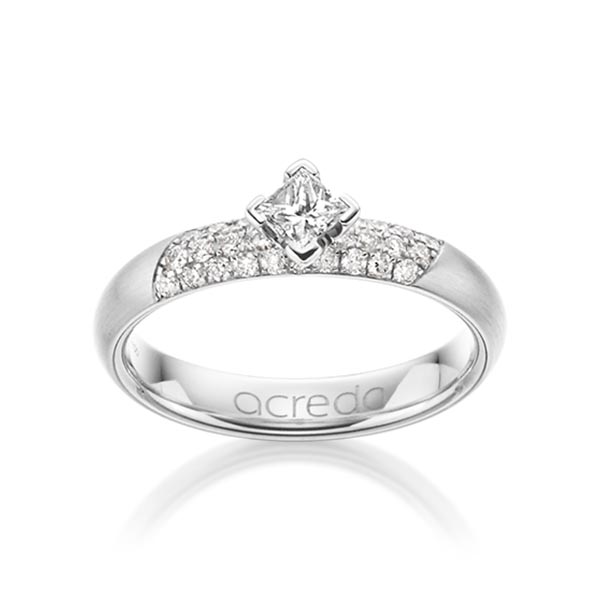 klassieke trouwring in witgoud 14 kt. met in totaal 0,52 ct. Briljant & Princess-Diamant tw/si van acredo - A-1283-8 klassieke trouwring in witgoud 14 kt. met in totaal 0,52 ct. Briljant & Princess-Diamant tw/si van acredo - A-1283-8