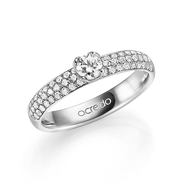 klassieke trouwring in witgoud 14 kt. met in totaal 0,682 ct. Briljant & Briljanten tw/si tw,vs van acredo - A-1325-1