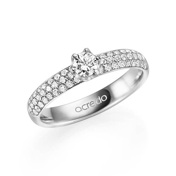 klassieke trouwring in witgoud 14 kt. met in totaal 0,682 ct. Briljanten & Briljant tw,vs tw/si van acredo - A-1329-1