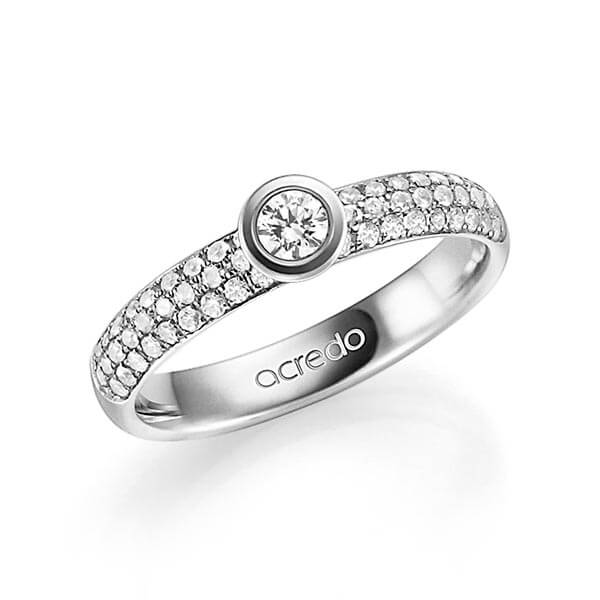 klassieke trouwring in witgoud 14 kt. met in totaal 0,682 ct. Briljanten & Briljant tw,vs tw/si van acredo - A-1333-1