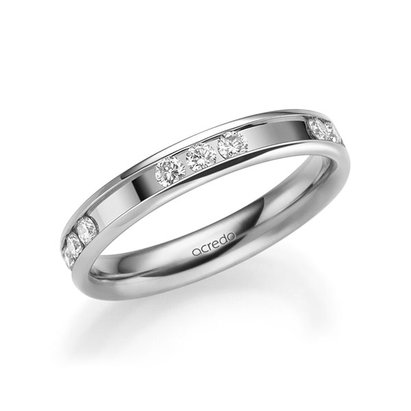 Klassieke trouwring in witgoud 14 kt. met in totaal 0,6 ct. Briljant tw/si van acredo - A-2212-4 Klassieke trouwring in witgoud 14 kt. met in totaal 0,6 ct. Briljant tw/si van acredo - A-2212-4