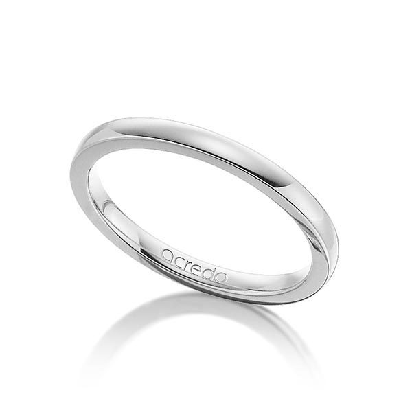 klassieke trouwring in witgoud 14 kt. van acredo
