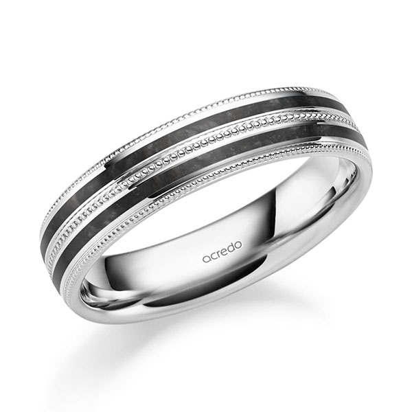 Klassieke trouwring in witgoud 14 kt. van acredo - A-2035-6