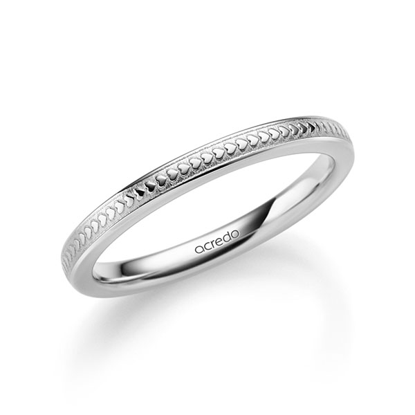 Klassieke trouwring in witgoud 14 kt. van acredo