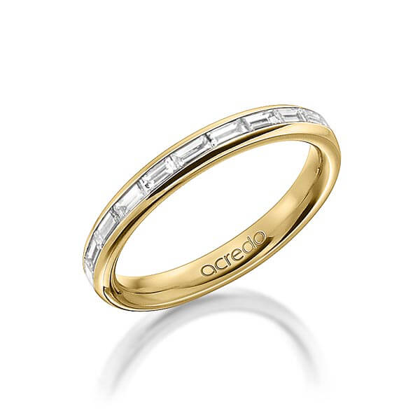 klassischer Memoire-Trauring/Ehering in außen Gelbgold 585 , innen Gelbgold 585 halbausgefasst mit zus. 0,5 ct. Baguette-Diamant tw, vs von acredo - A-1555-6 klassischer Memoire-Trauring/Ehering in außen Gelbgold 585 , innen Gelbgold 585 halbausgefasst mit zus. 0,5 ct. Baguette-Diamant tw, vs von acredo - A-1555-6