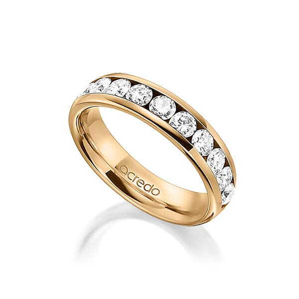 klassischer Memoire-Trauring/Ehering in außen Roségold 585 , innen Roségold 585 halbausgefasst mit zus. 1,1 ct. Brillant tw, si von acredo - A-1558-7 klassischer Memoire-Trauring/Ehering in außen Roségold 585 , innen Roségold 585 halbausgefasst mit zus. 1,1 ct. Brillant tw, si von acredo - A-1558-7